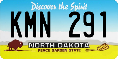 ND license plate KMN291