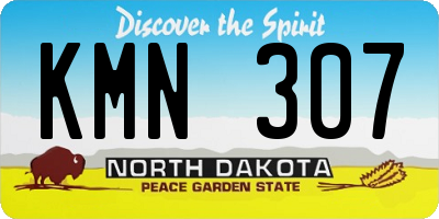 ND license plate KMN307