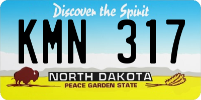 ND license plate KMN317