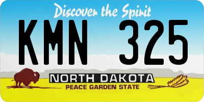 ND license plate KMN325