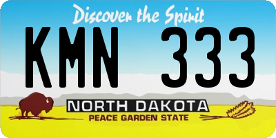 ND license plate KMN333