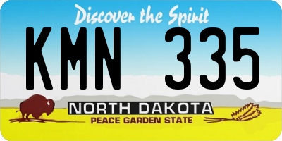 ND license plate KMN335