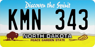 ND license plate KMN343