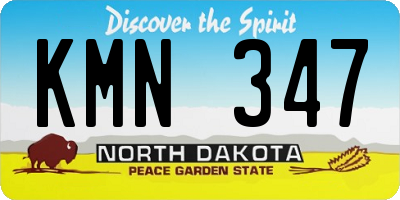 ND license plate KMN347