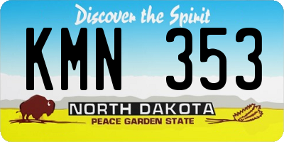ND license plate KMN353