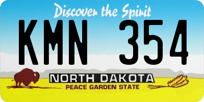 ND license plate KMN354