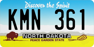 ND license plate KMN361