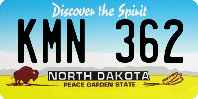 ND license plate KMN362