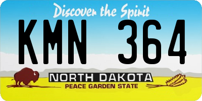 ND license plate KMN364