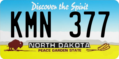 ND license plate KMN377