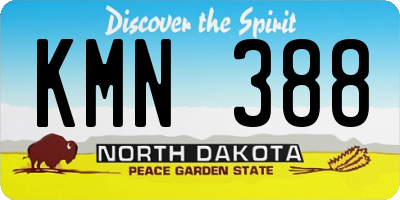 ND license plate KMN388
