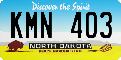 ND license plate KMN403