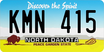 ND license plate KMN415