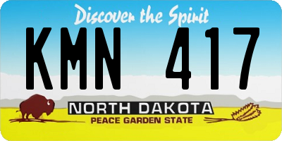 ND license plate KMN417