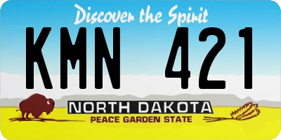 ND license plate KMN421