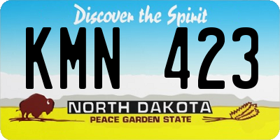 ND license plate KMN423