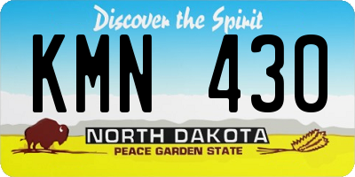 ND license plate KMN430