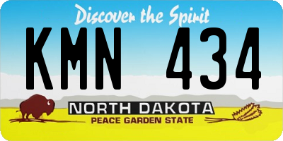 ND license plate KMN434