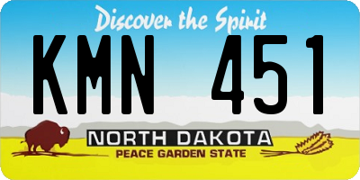 ND license plate KMN451