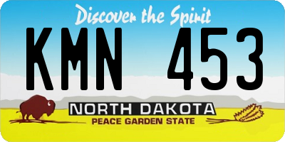 ND license plate KMN453