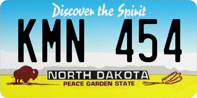 ND license plate KMN454