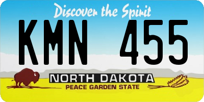 ND license plate KMN455