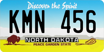 ND license plate KMN456