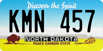 ND license plate KMN457