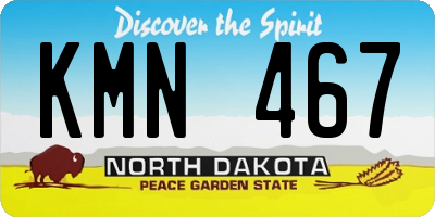 ND license plate KMN467