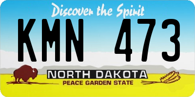 ND license plate KMN473