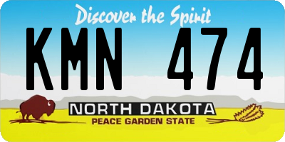 ND license plate KMN474