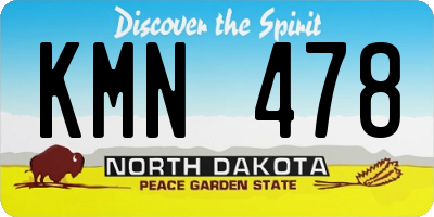 ND license plate KMN478