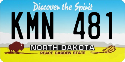 ND license plate KMN481