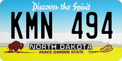 ND license plate KMN494
