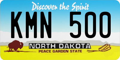 ND license plate KMN500