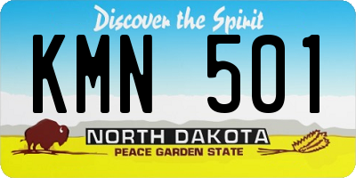 ND license plate KMN501