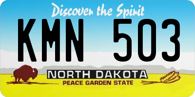 ND license plate KMN503