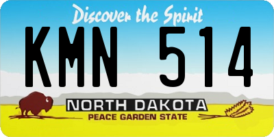 ND license plate KMN514