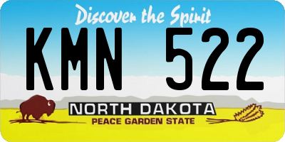 ND license plate KMN522
