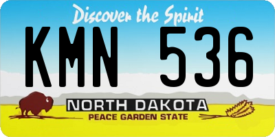 ND license plate KMN536