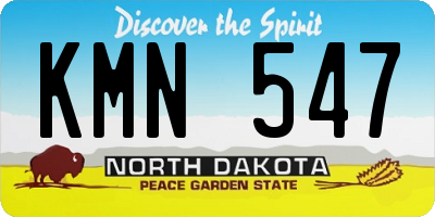ND license plate KMN547