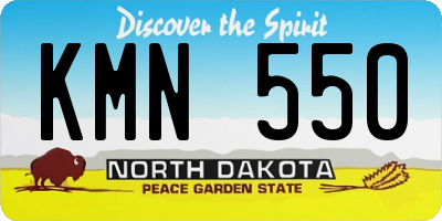 ND license plate KMN550