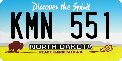 ND license plate KMN551