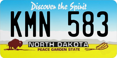 ND license plate KMN583