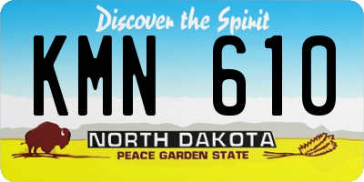 ND license plate KMN610