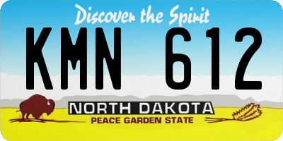 ND license plate KMN612