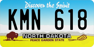 ND license plate KMN618