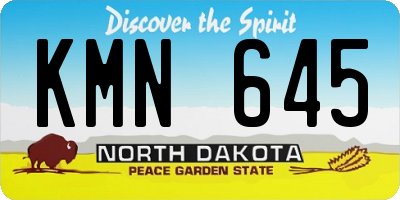 ND license plate KMN645