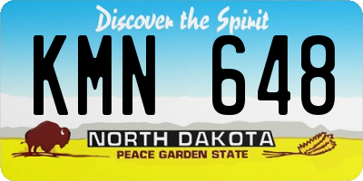 ND license plate KMN648