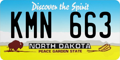 ND license plate KMN663